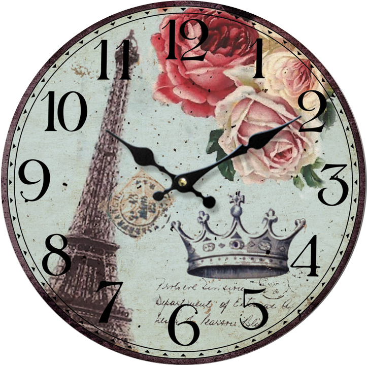 Vintage Clock Transparent Background - Aello Counted Cross Stitch, Rose ...