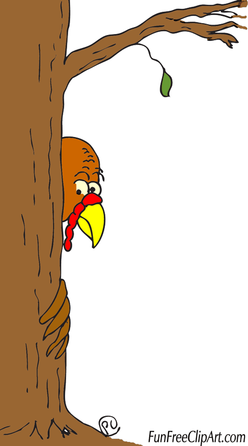 scared turkey clipart image