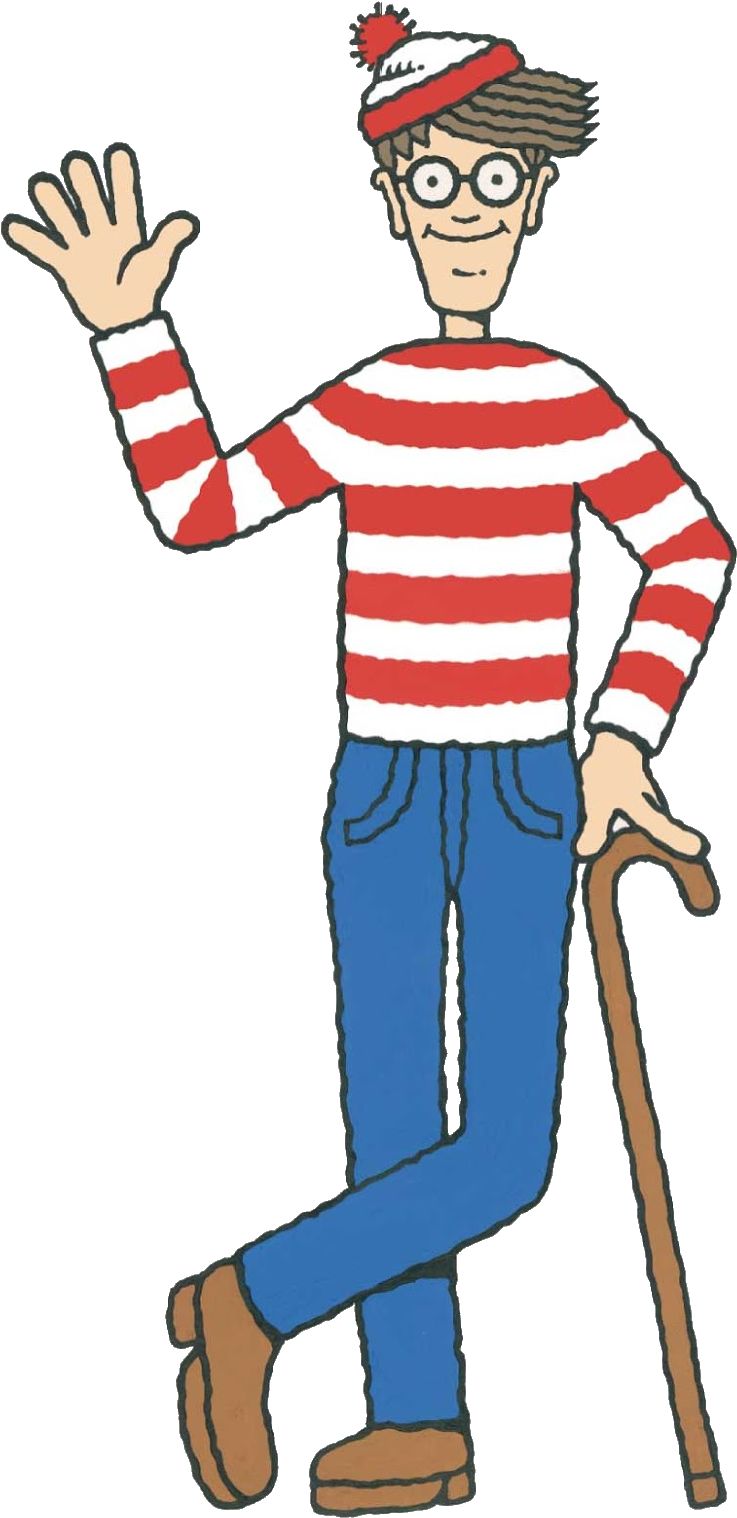 Waldo Png Black And White - Where's Wally? (812x1600), Png Download
