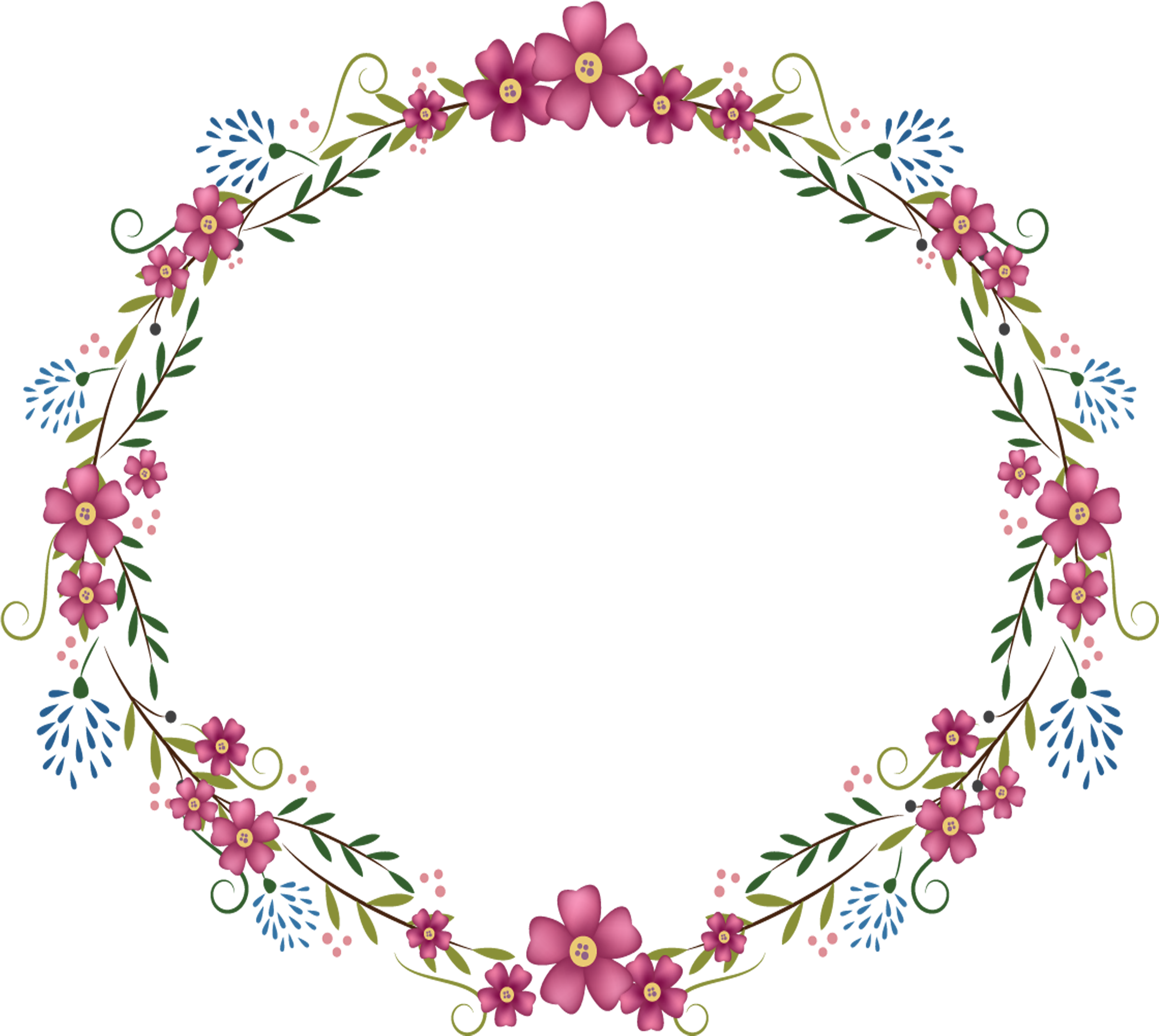 Download Round Flower Frame Png Png Image With No Background