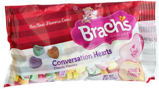 Brach's Conversation Hearts Classic Flavors Candy - - Free Transparent ...