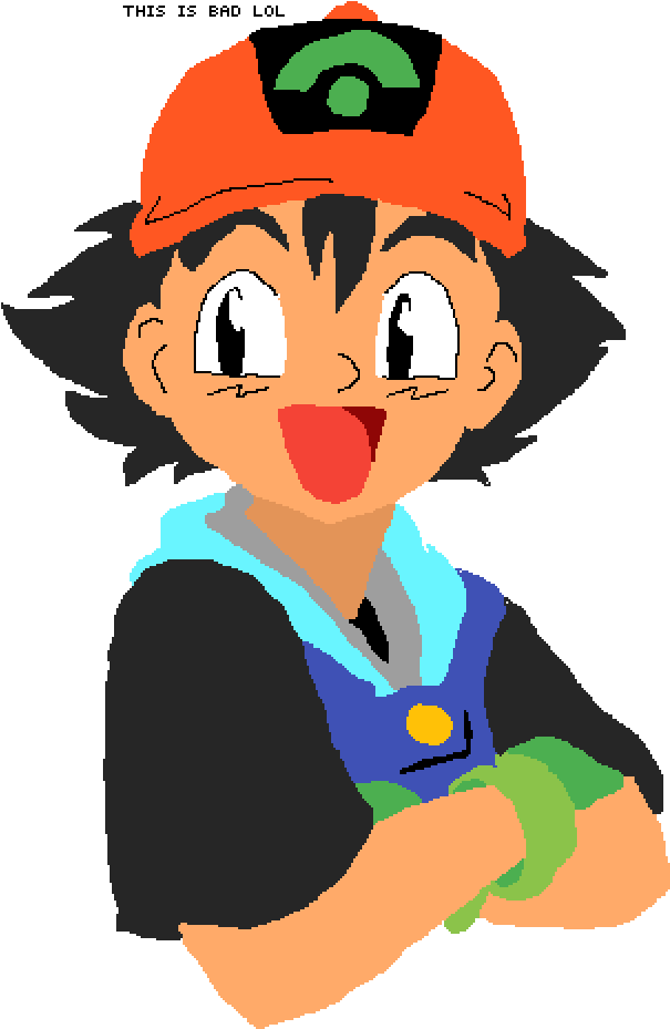 No Shading Ash Ketchum - Cartoon - Free Transparent PNG Download - PNGkey