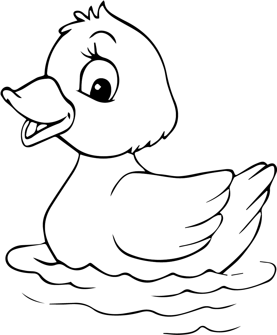 Duck Cartoon Coloring Page Free Printable - Duck Picture For Coloring ...