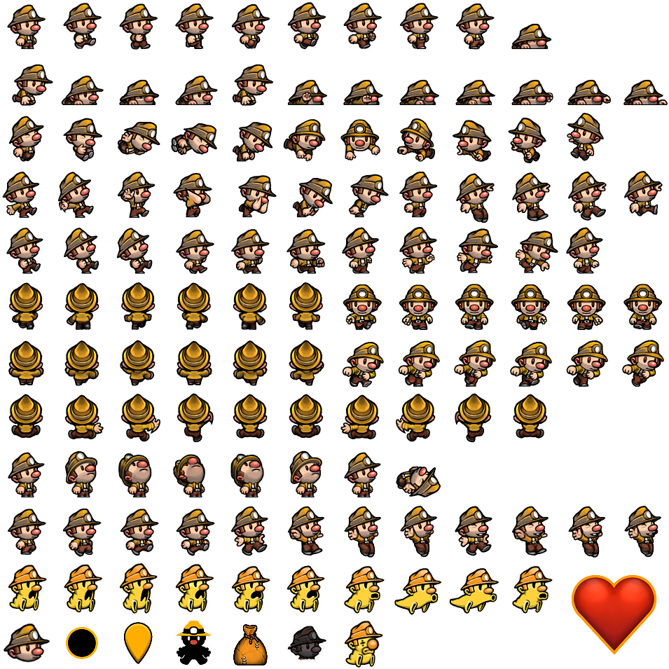 Previous Sheet - Spelunky Character Sprite Sheet - Free Transparent PNG ...