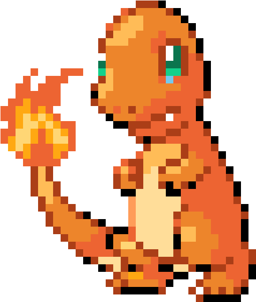 Charmander - Charmander Pixel Art - Free Transparent PNG Download - PNGkey