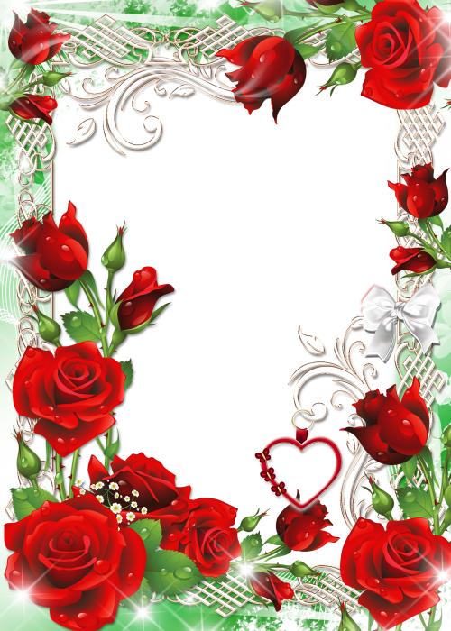 Download Valentines Flower Angels Frame Png Цветочные Рамы Для Фото