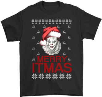 Download It Pennywise Stephen King Merry Itmas Christmas Shirts Shirt Png Image With No Background Pngkey Com