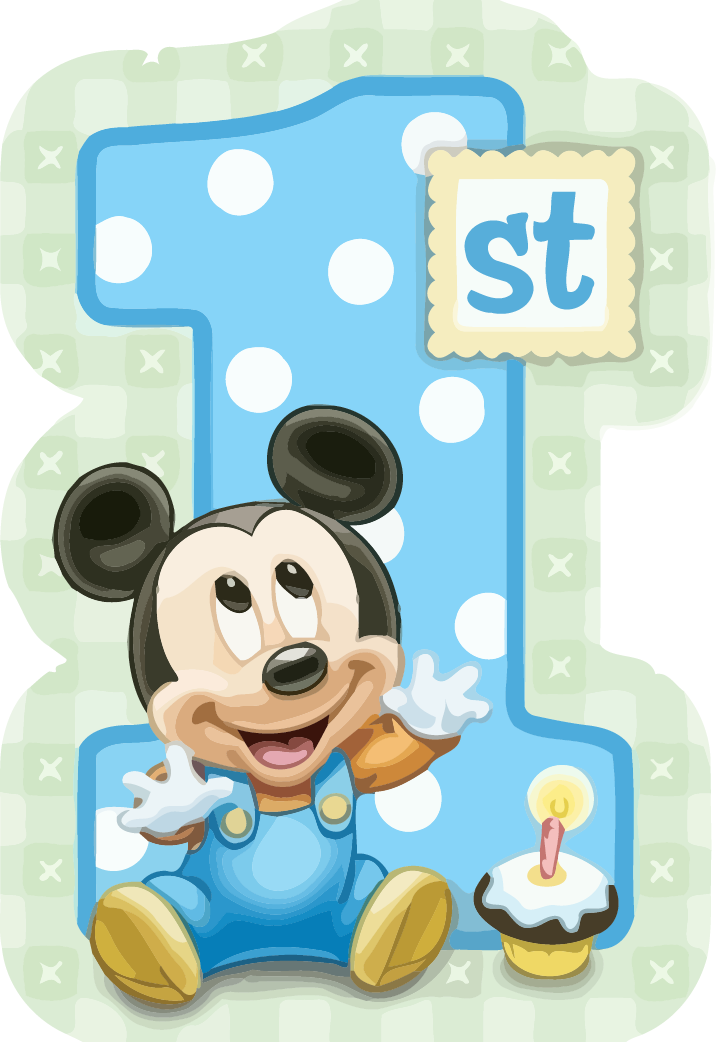 Mickey Mouse 1st Birthday Clipart Png - 1st Birthday Mickey Mouse