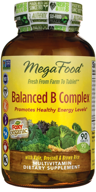 Megafood Balanced B Complex - Balanced B Complex 90 Tablets (650x650), Png Download