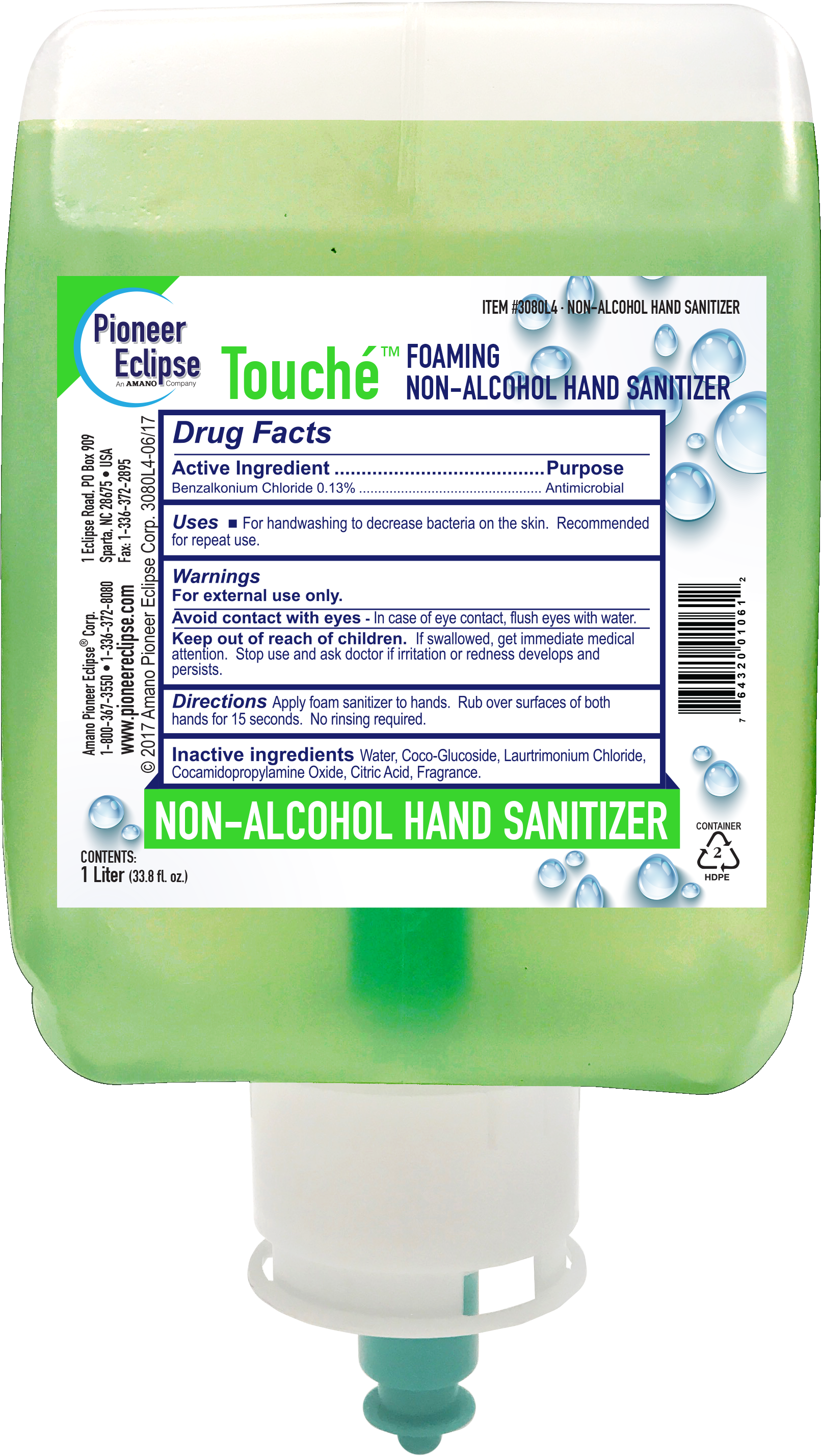 Touché Foaming Hand Non Alcohol Hand Sanitizer High - Gas (2065x3218), Png Download
