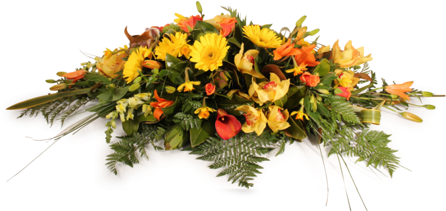 Download Yellow And Orange Casket Spray Funeral Flowers Png Png Image With No Background Pngkey Com