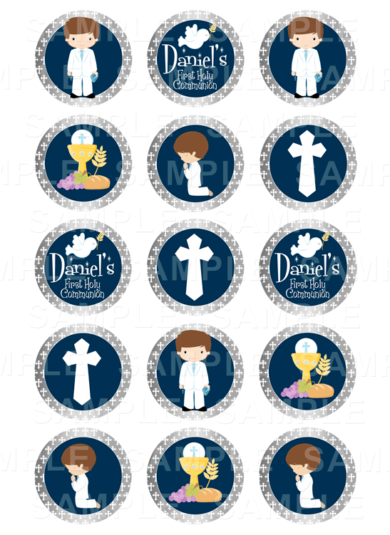 Download First Holy Communion Edible Cupcake Toppers - First Communion ...