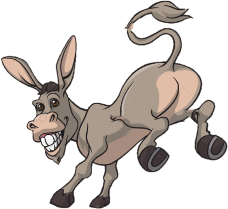 Png Royalty Free Stock Donkey Butt Clipart - Donkey Kicking Cartoon (951x770), Png Download