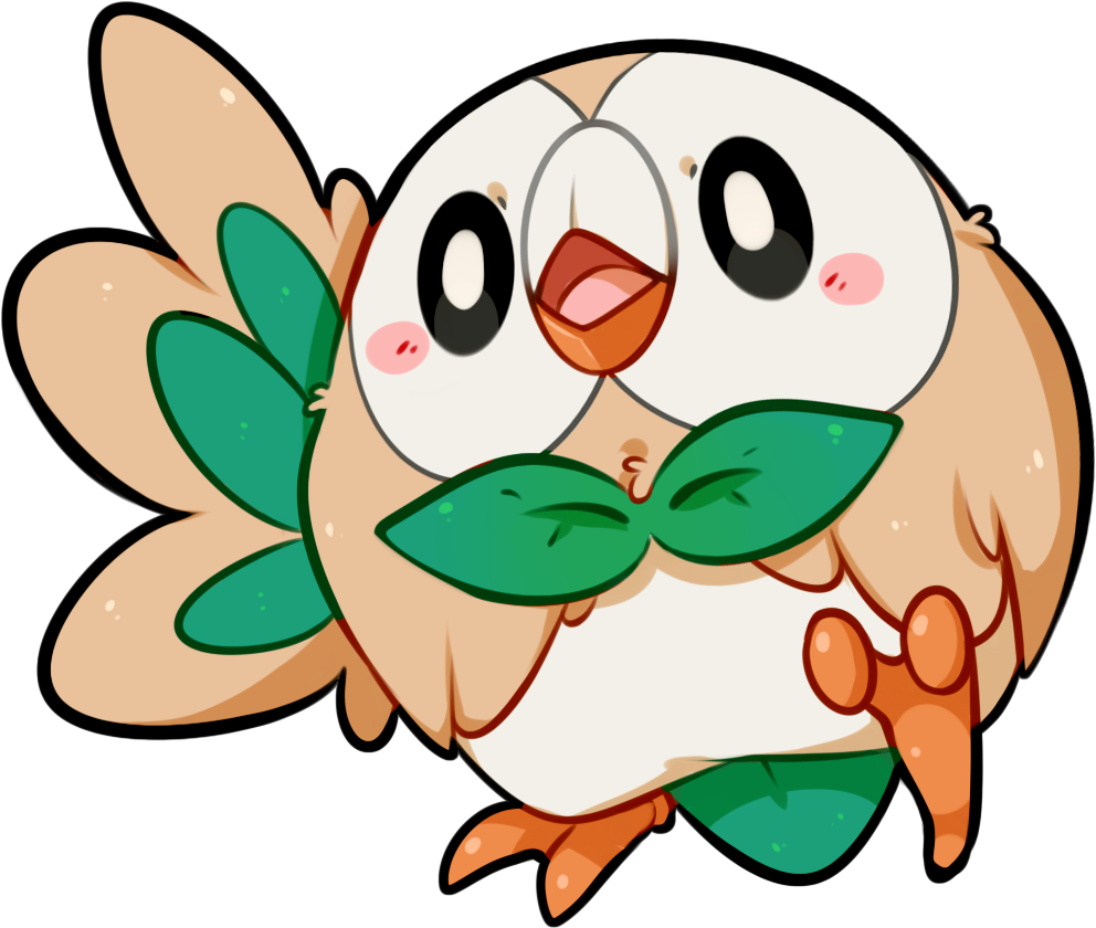 Rowlet - All Grass Type Pokemon Starters - Free Transparent PNG ...