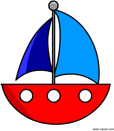 Cute Free Red And Blue Sail Boat Clip Art - Blue Boats Clip Art - Free ...
