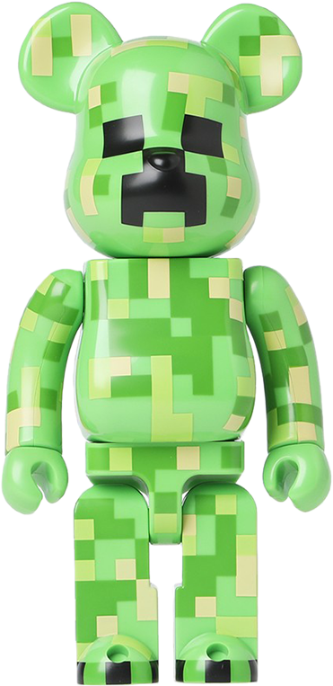 Download Be Rbrick 400 Minecraft Creeper Green Minecraft Creeper 400 Bearbrick Png Image With No Background Pngkey Com
