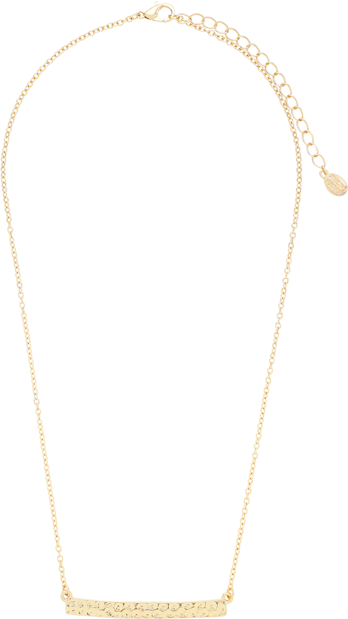 Delicate Textured Gold Bar Necklace - Necklace - Free Transparent PNG ...