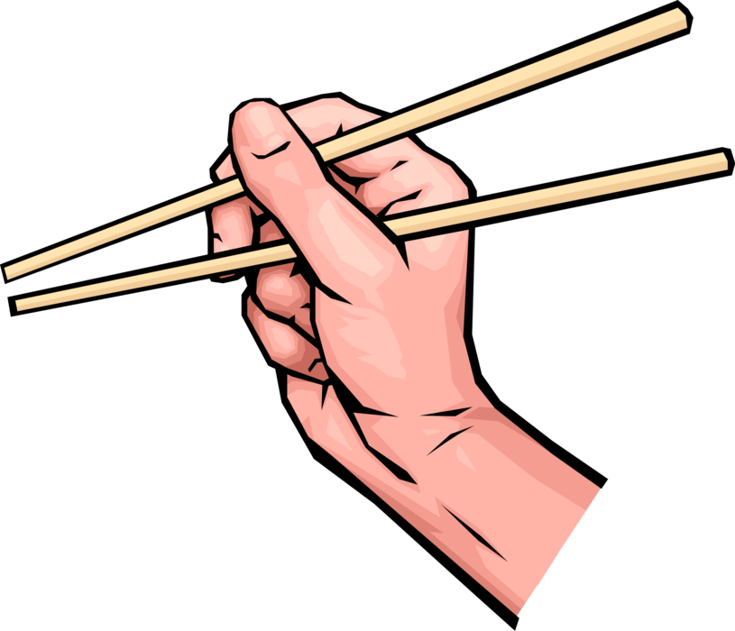 Download Vector Illustration Of Hands Holding Chinese Chopsticks Chopstick Clipart Black And White Png Image With No Background Pngkey Com