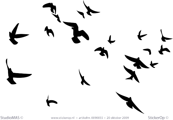 Download Vliegende Vogelzwerm - Wallhogs Soaring Birds Silhouette Wall ...