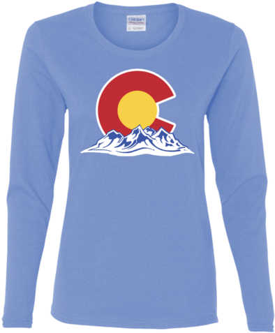 Colorado Mountain Silhouette Ladies' Cotton Long Sleeve - Shirt - Free ...