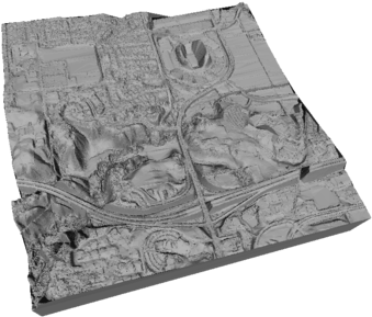 Rendering Of South Ames 3d Printable Model - Relief (456x373), Png Download
