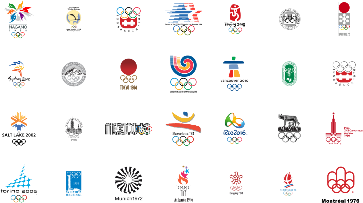 Summer & Winter Olympic Logos From - Winter Olympic Logos - Free ...