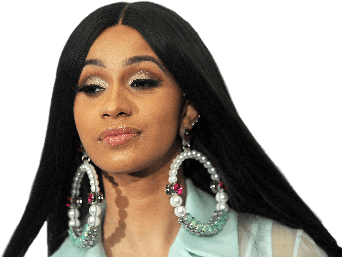 Download Cardi B Large Earrings - Cardi B Nicki Minaj Interview PNG ...