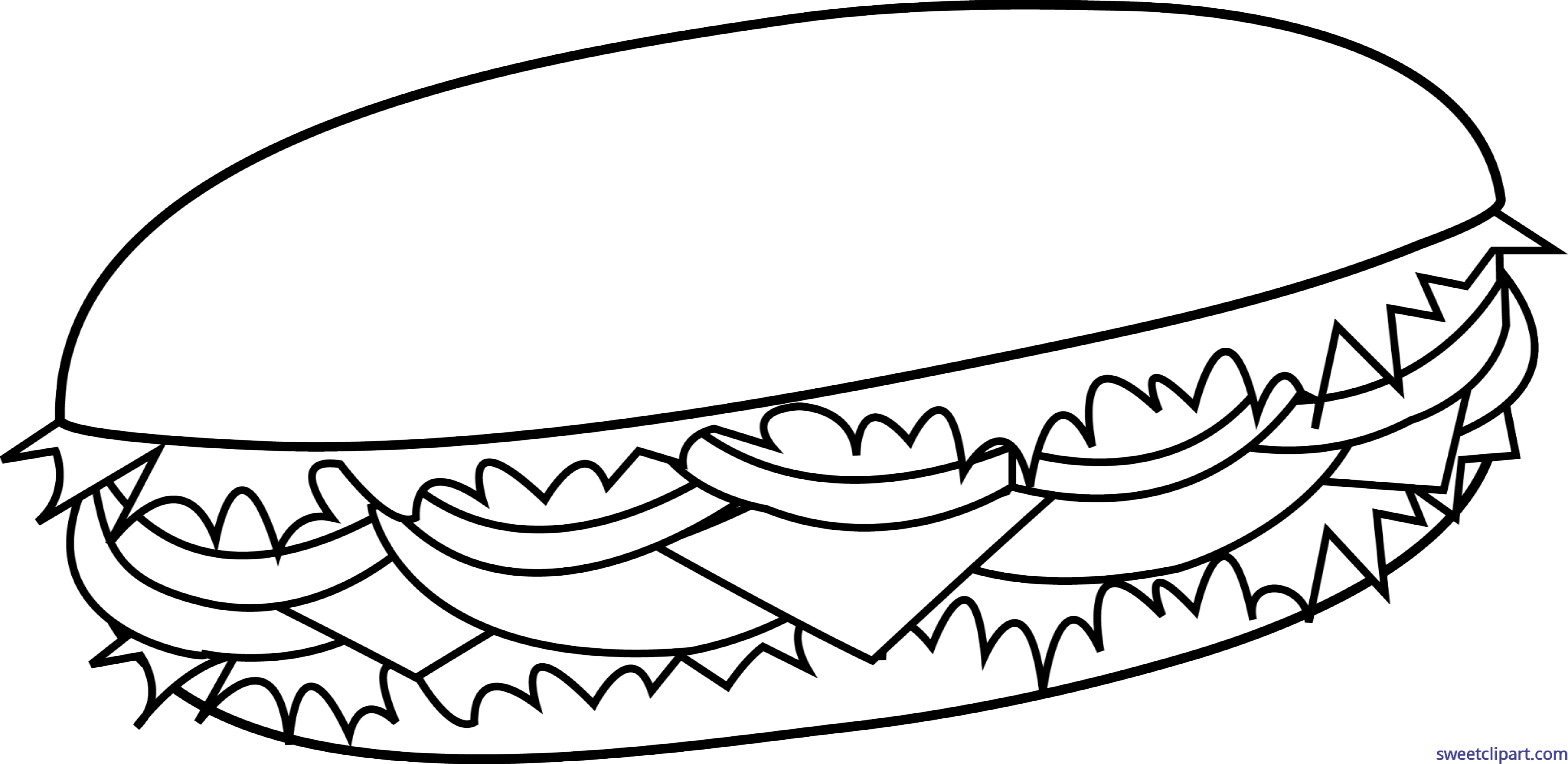 cheese sandwich clipart black and white