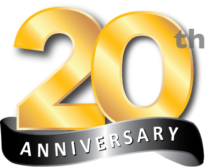 Download Gold 20th With Black Anniversary Ribbon Underneath - 20th Png