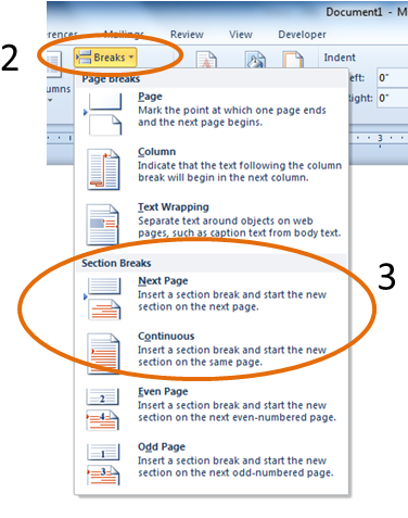 Download Figure 2-the Breaks Drop Down List - Word 2007 PNG Image with ...