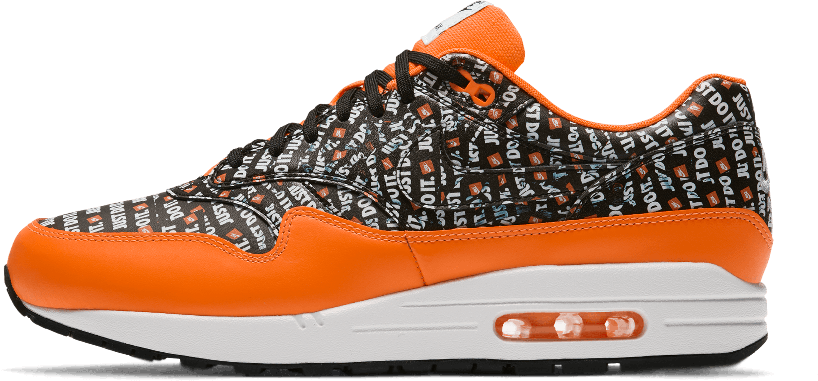 Air Max 1 Prm Just Do It Black / Total Orange / White - Shoe - Free ...