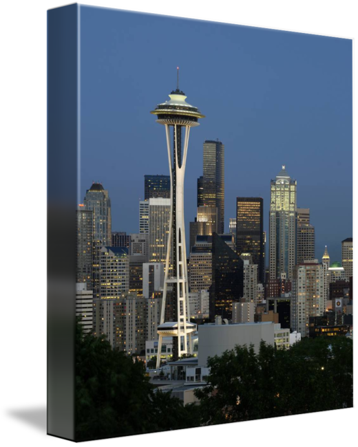 Download Seattle Downtown With Space Needle By Tim Knight Banner ...