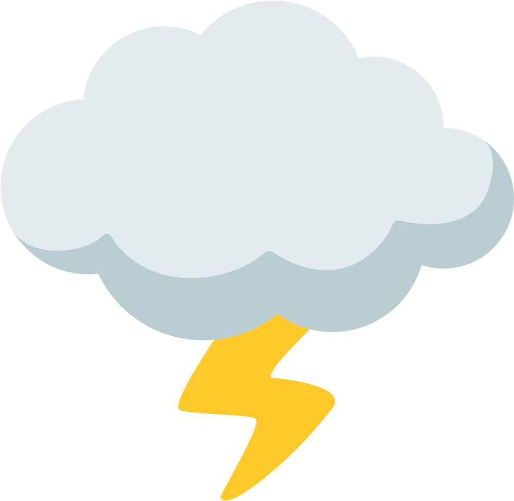 Download Open - Emoji Cloud W Lightning PNG Image with No Background -  