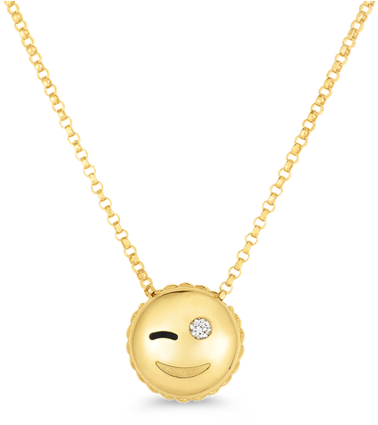 Download Roberto Coin Wink Emoji Pendant With Diamonds - Pendant PNG ...