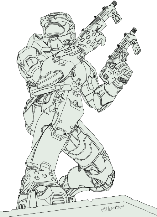 Master Chief Sketch - Drawing - Free Transparent PNG Download - PNGkey