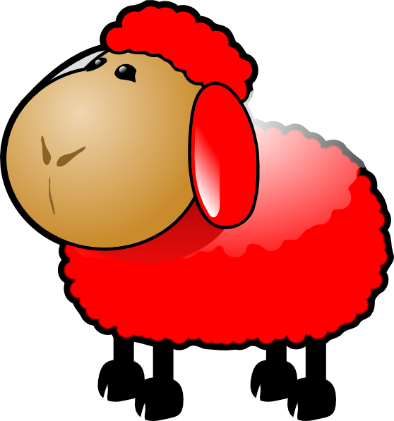 Red Sheep Svg Clip Arts 558 X 597 Px (558x597), Png Download