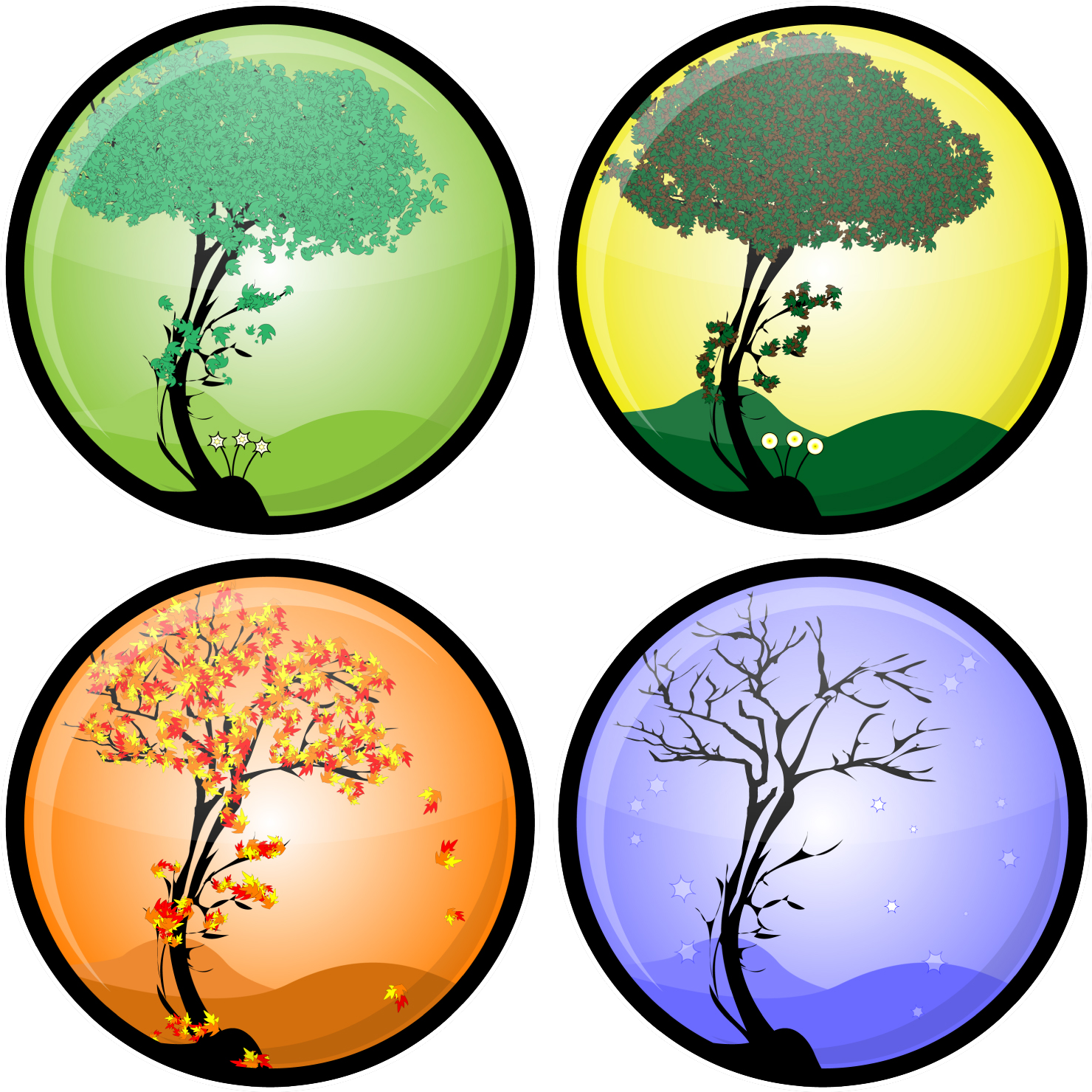 Ecosystems Productivity Distributions Diversity - Four Seasons (1512x1512), Png Download