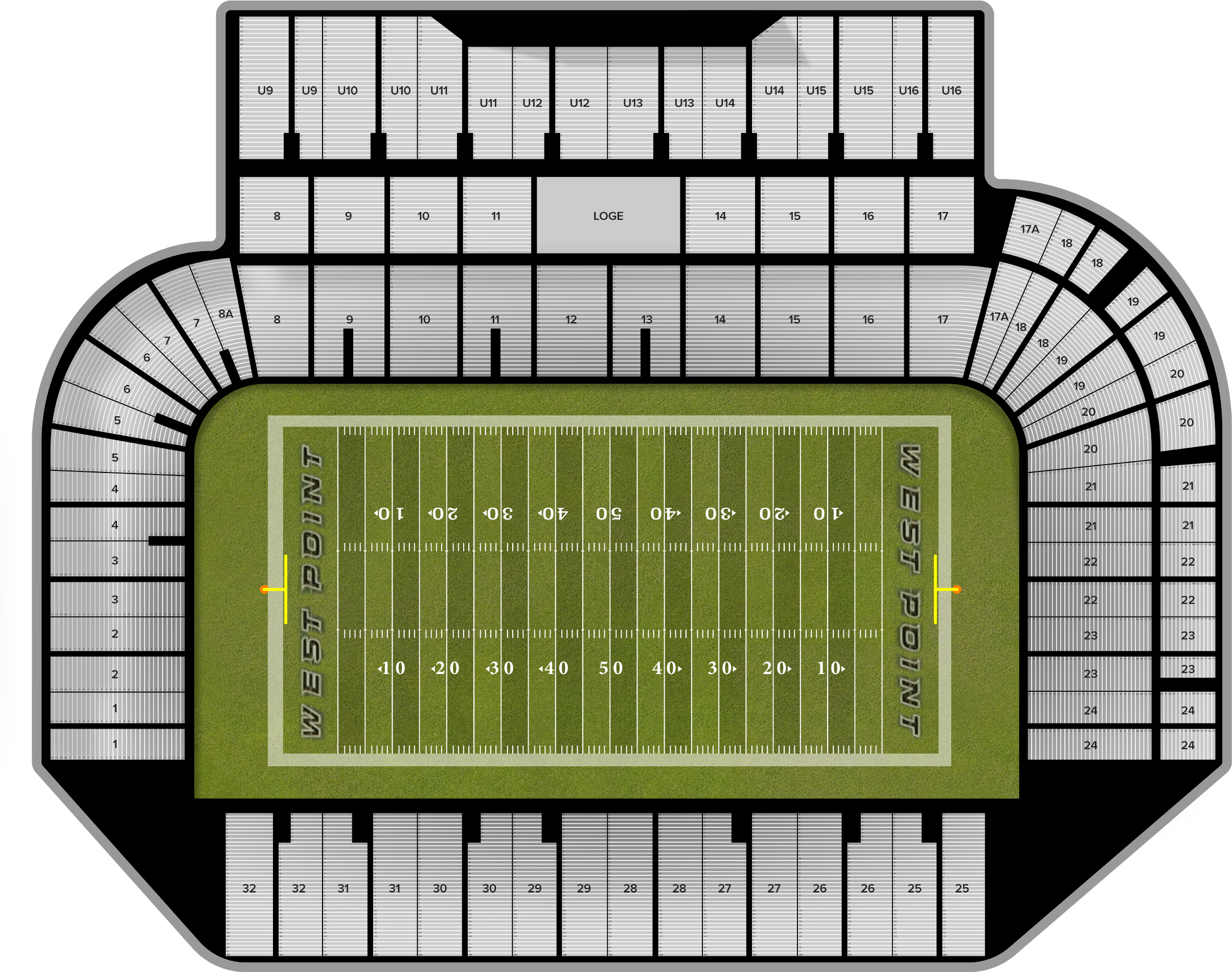 Michie stadium seating chart