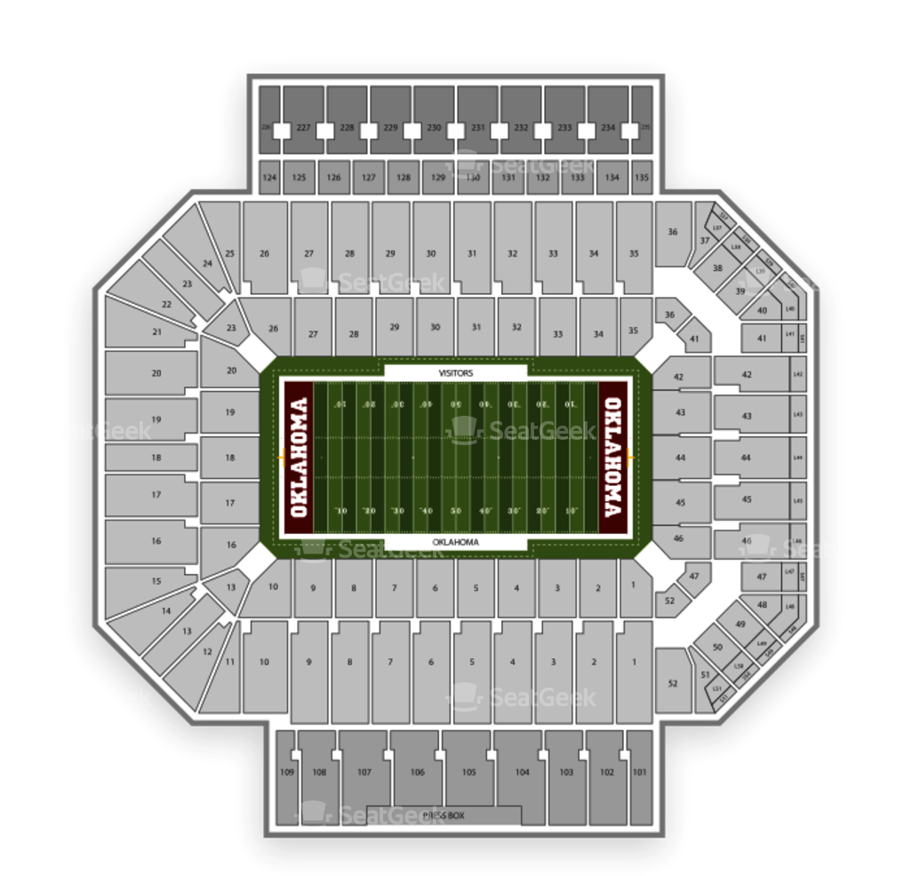 Download Ou Football Stadium Seating Chart Images - Oklahoma Memorial ...