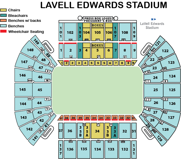 Download Additional Maps - Football - Lavell Edwards Stadium Png Image 