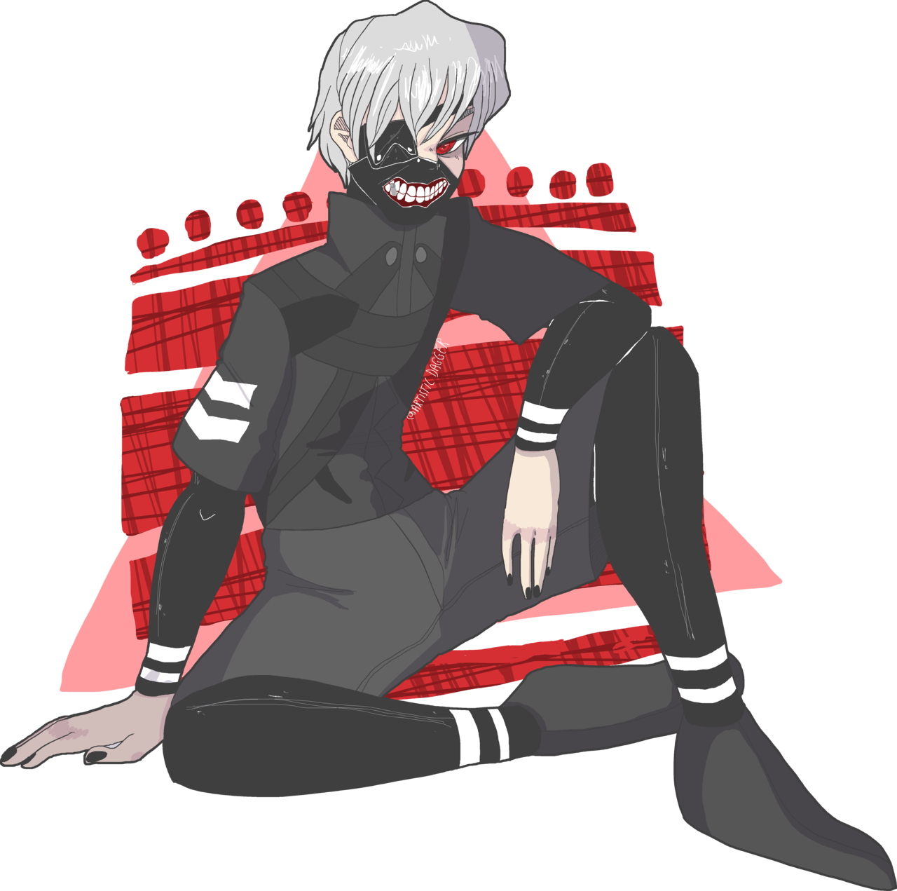 Download Commission Of Ken Kaneki From Tokyo Ghoul Illustration Png Image With No Background Pngkey Com