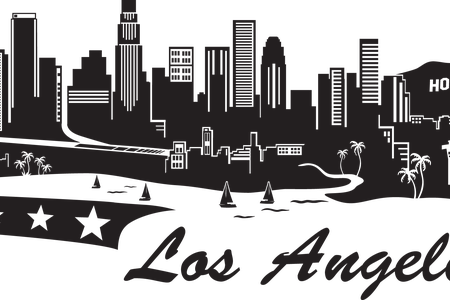 Los Angeles City Logo - Los Angeles Skyline Wall Decal, Sticker Mural 