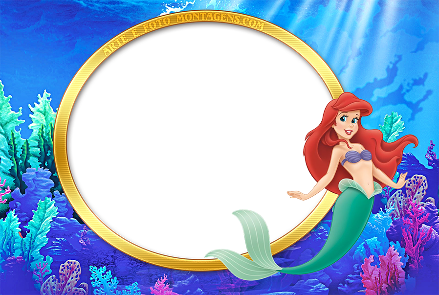 Download Ariel Pequena Sereia Moldura Ariel Png Image With No