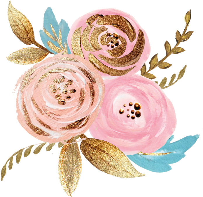 Download Pink Gold Watercolor Plant Ink Paint Flowers Freetoedit Rose Gold Watercolor Floral Png Image With No Background Pngkey Com
