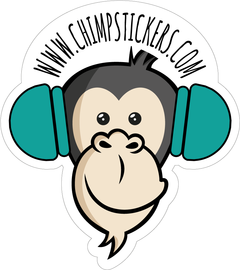 Fones Chimp Stickers - Sticker (1000x1000), Png Download