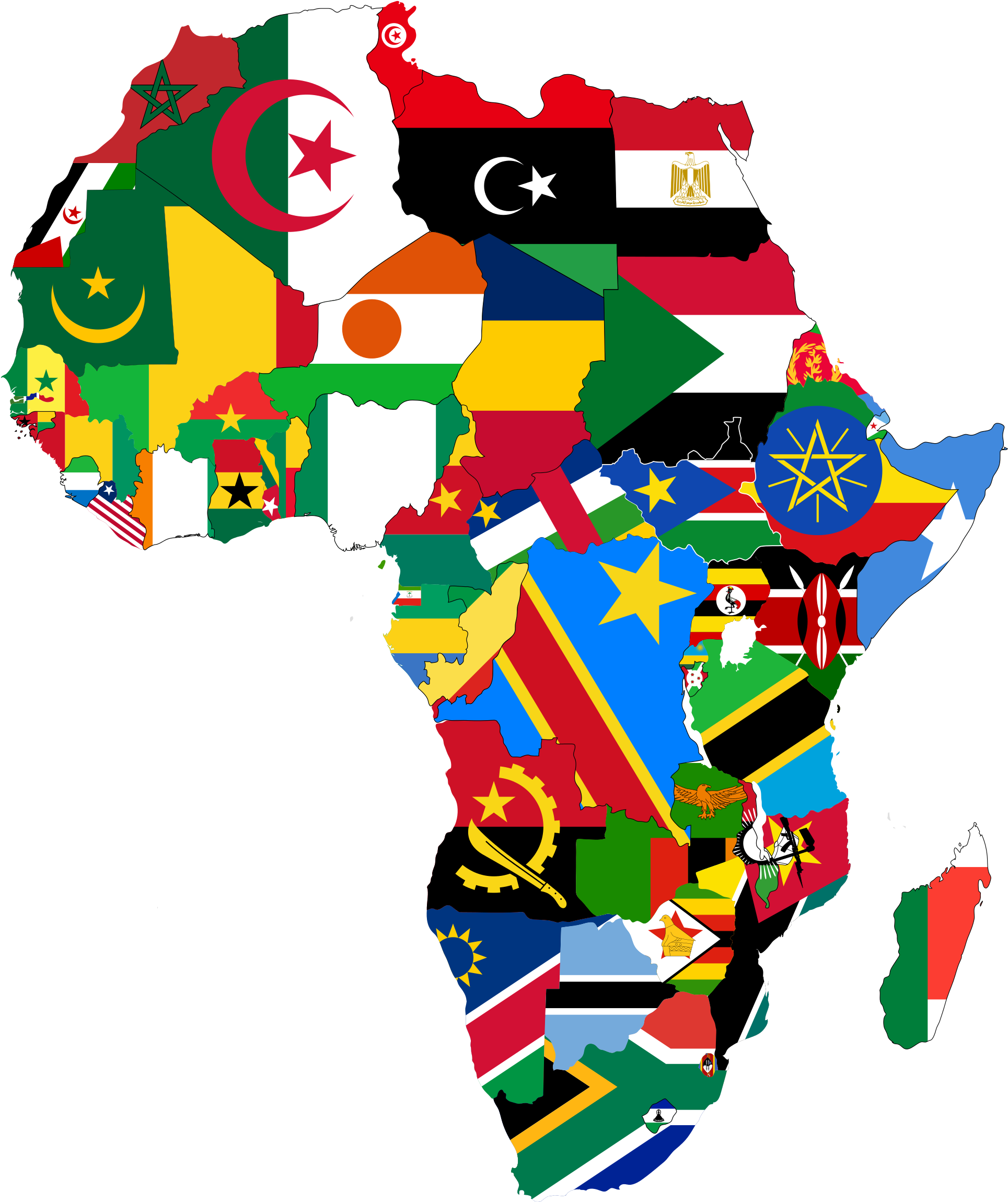 Africa Flag Png - Map Of Africa Flags - Free Transparent PNG Download ...