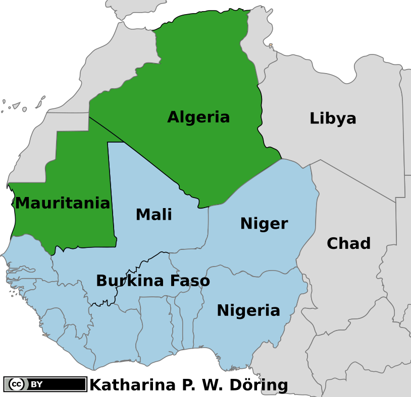 Download Map Ecowas Regions - Algeria PNG Image with No Background ...