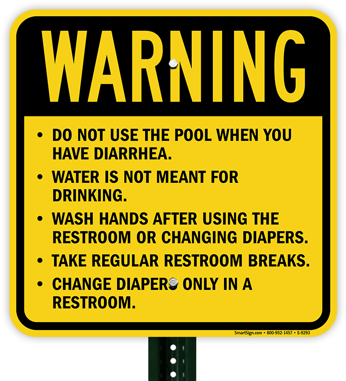 Do Not Use Pool When Having Diarrhea Sign - Smartsign By Lyle Smartsign ...