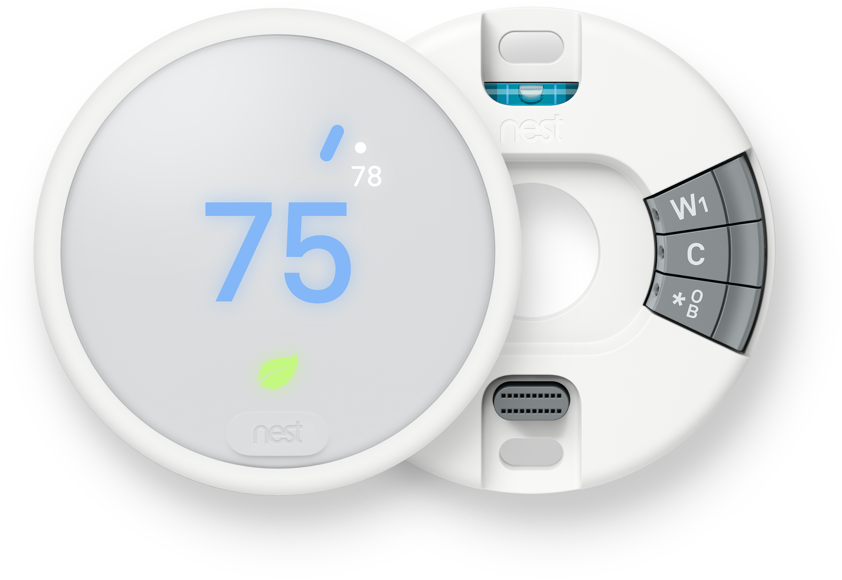 Nest Thermostat E Backplate And Display Image (3270x2429), Png Download