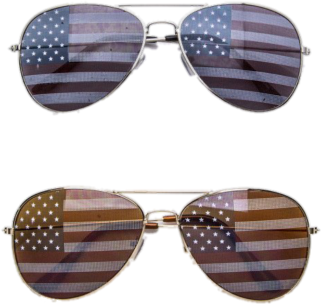 American Flag Aviator Sunglasses - American Flag Silver Aviator